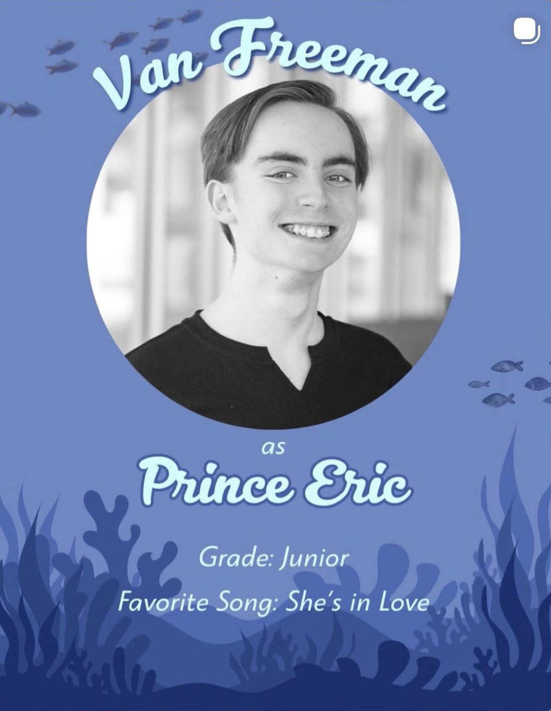 Van Freeman as Prince Eric — production card